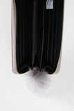 Fur Pom Pom Velvet Zipper Wallet
