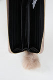 Fur Pom Pom Velvet Zipper Wallet