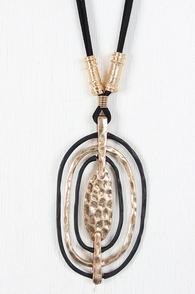 Hammered Ovals Pendant Necklace