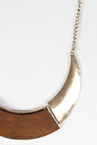 Wood and Gold Statement Necklace