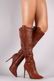 Liliana Western Embroidered Pointy Toe Stiletto Heels