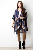 The Great Tribe Loose Knit Open Front Poncho