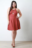 Strappy Back Midi Skater Dress