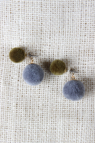 Playful Pom Pom Earring With Pom Pom Jacket
