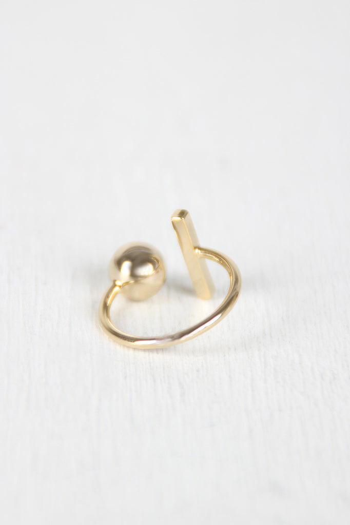 Sphere and Bar Open Ring