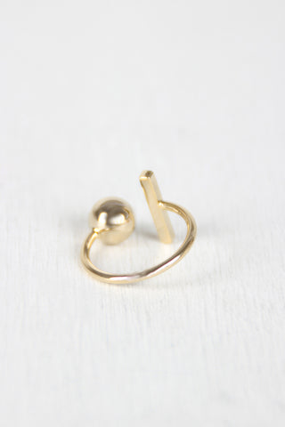 Sphere and Bar Open Ring