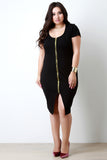 Double Zipper Back Cutout Bodycon Dress