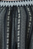 Embroidered Tribal Print Off-The-Shoulder Shift Dress
