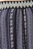 Embroidered Tribal Print Off-The-Shoulder Shift Dress