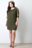 Lattice Sleeve Shift Dress