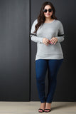 Casual Long Sleeve Double Arm Band Top