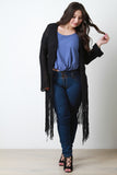 Chunky Knitted Long Fringe Cardigan