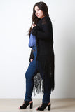 Chunky Knitted Long Fringe Cardigan