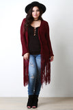 Chunky Knitted Long Fringe Cardigan