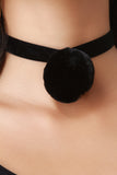 Velvet Pom Choker Necklace