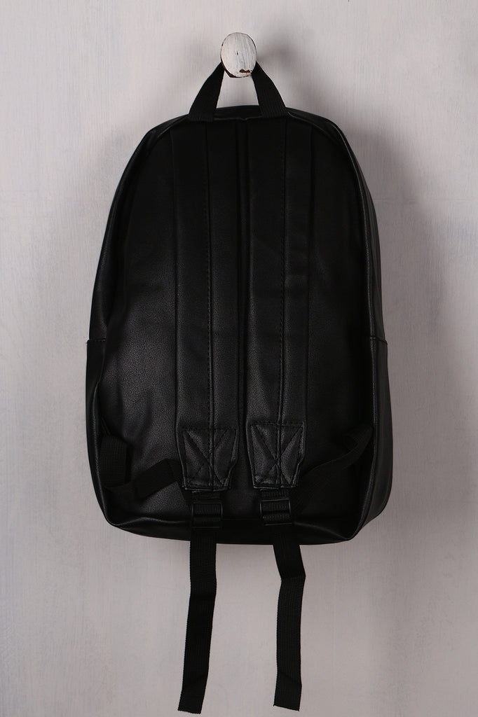 Vegan Leather Graphic Patch Backpack