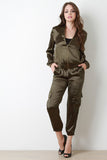 Sheeny Satin Jogger Pants