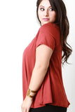 Loose Fitting Strappy V Neck Tee Shirt