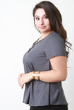 Loose Fitting Strappy V Neck Tee Shirt