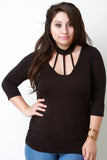 Strappy Caged Yoke Choker Banded Top