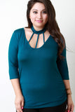 Strappy Caged Yoke Choker Banded Top