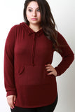 Soft Knit Rounded Hem Hoodie