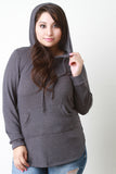 Soft Knit Rounded Hem Hoodie