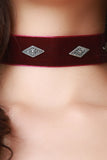 Concho Studs Velvet Choker Necklace