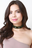 Concho Studs Velvet Choker Necklace