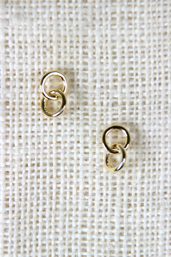Double Link Stud Earrings