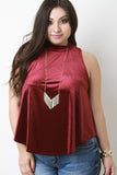 Velvet Sleeveless Mock Neck Top