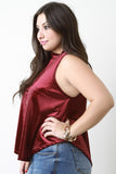 Velvet Sleeveless Mock Neck Top