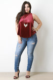 Velvet Sleeveless Mock Neck Top