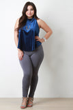 Velvet Sleeveless Mock Neck Top