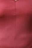 Simple V Neck Rib Knit Dress