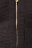 Illusion Stripe Zip Up Sleeveless Strappy Sheath Dress