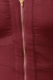 Illusion Stripe Zip Up Sleeveless Strappy Sheath Dress