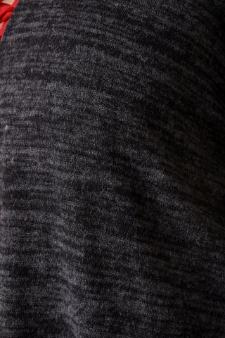 Marled Knit Draped Open Front Longline Cardigan