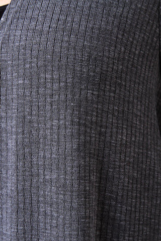 Ribbed Knit Long Sleeves Open Front Cardigan