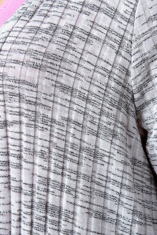 Marled and Ribbed Longline Open Front Cardigan