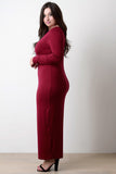 Jersey Round Neck Long Sleeves Maxi Dress