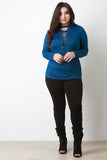 Deep V Lace Up Long Sleeve Tee
