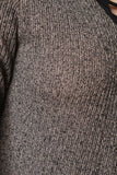 Marled Elbow Patch Open Knit Longline Cardigan