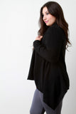 Loose Knit Draped Wide Collar Cardigan