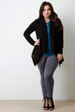 Loose Knit Draped Wide Collar Cardigan