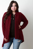 Loose Knit Draped Wide Collar Cardigan