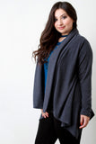 Loose Knit Draped Wide Collar Cardigan