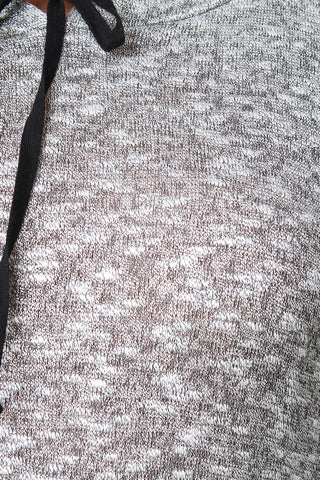 Marled Knit Hooded Long Sleeve Sweater