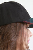 Wool Plaid Brim Baseball Cap