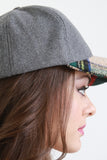 Wool Plaid Brim Baseball Cap